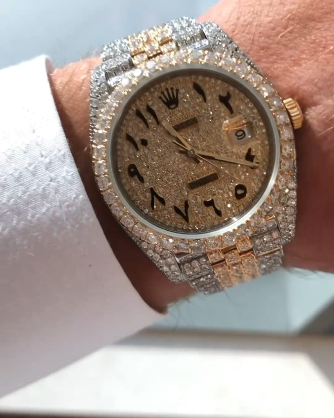 Rolex Date-Just Moissanite Diamond Watch  W 275