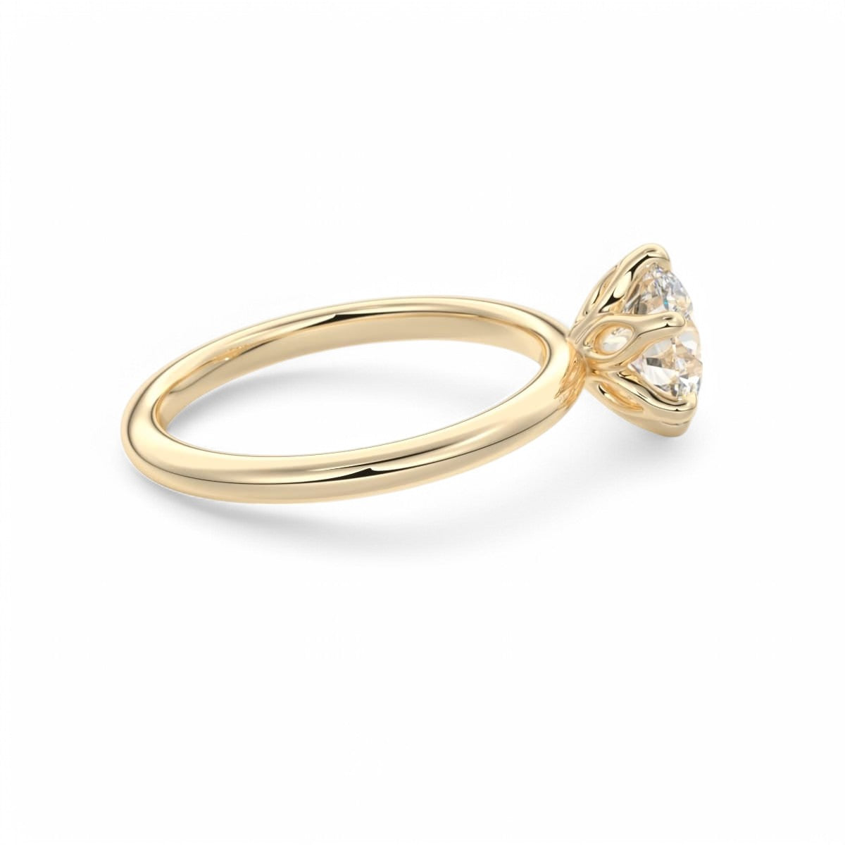 2.00ct Round Cut Lab Grown Solitaire Diamond Engagement Ring 14k Yellow Gold