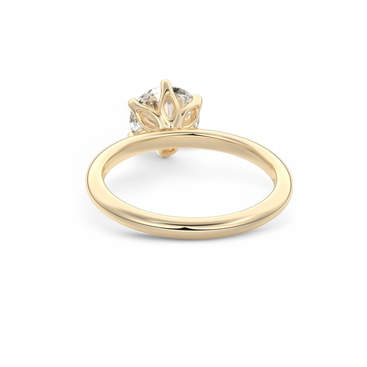 2.00ct Round Cut Lab Grown Solitaire Diamond Engagement Ring 14k Yellow Gold