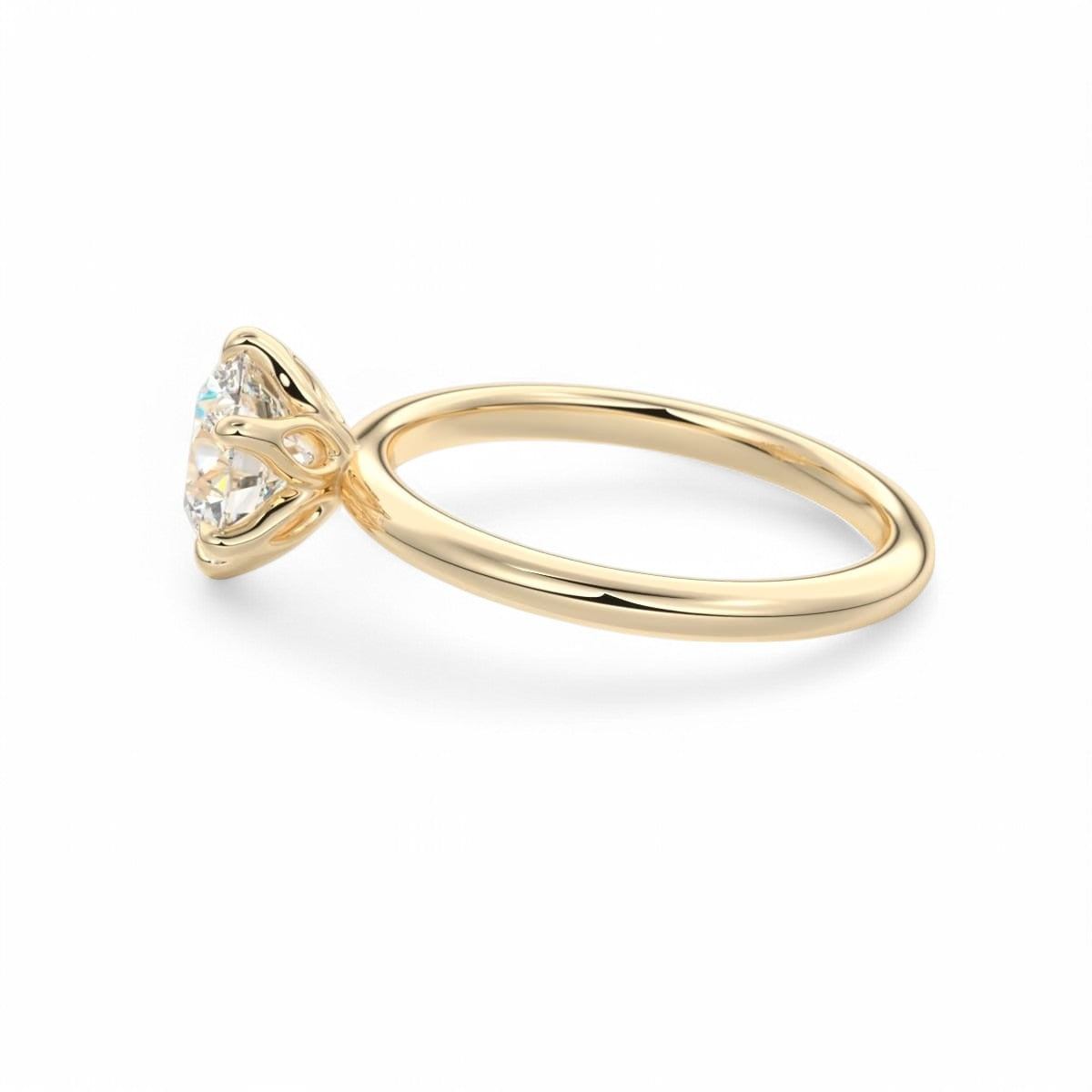 2.00ct Round Cut Lab Grown Solitaire Diamond Engagement Ring 14k Yellow Gold