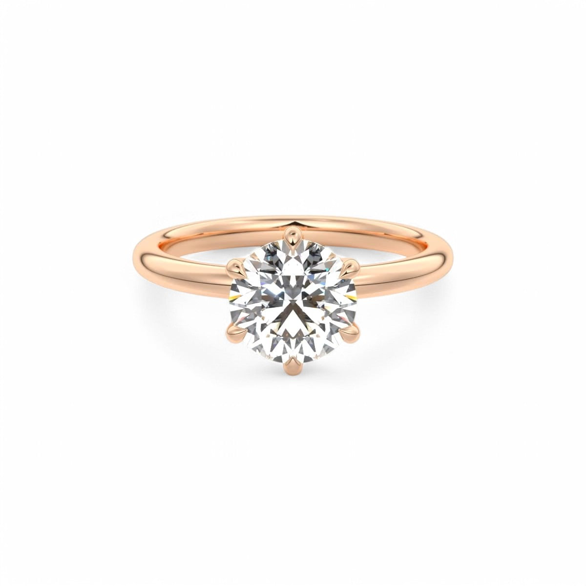 2.00ct Round Cut Lab Grown Solitaire Diamond Engagement Ring 14k Yellow Gold