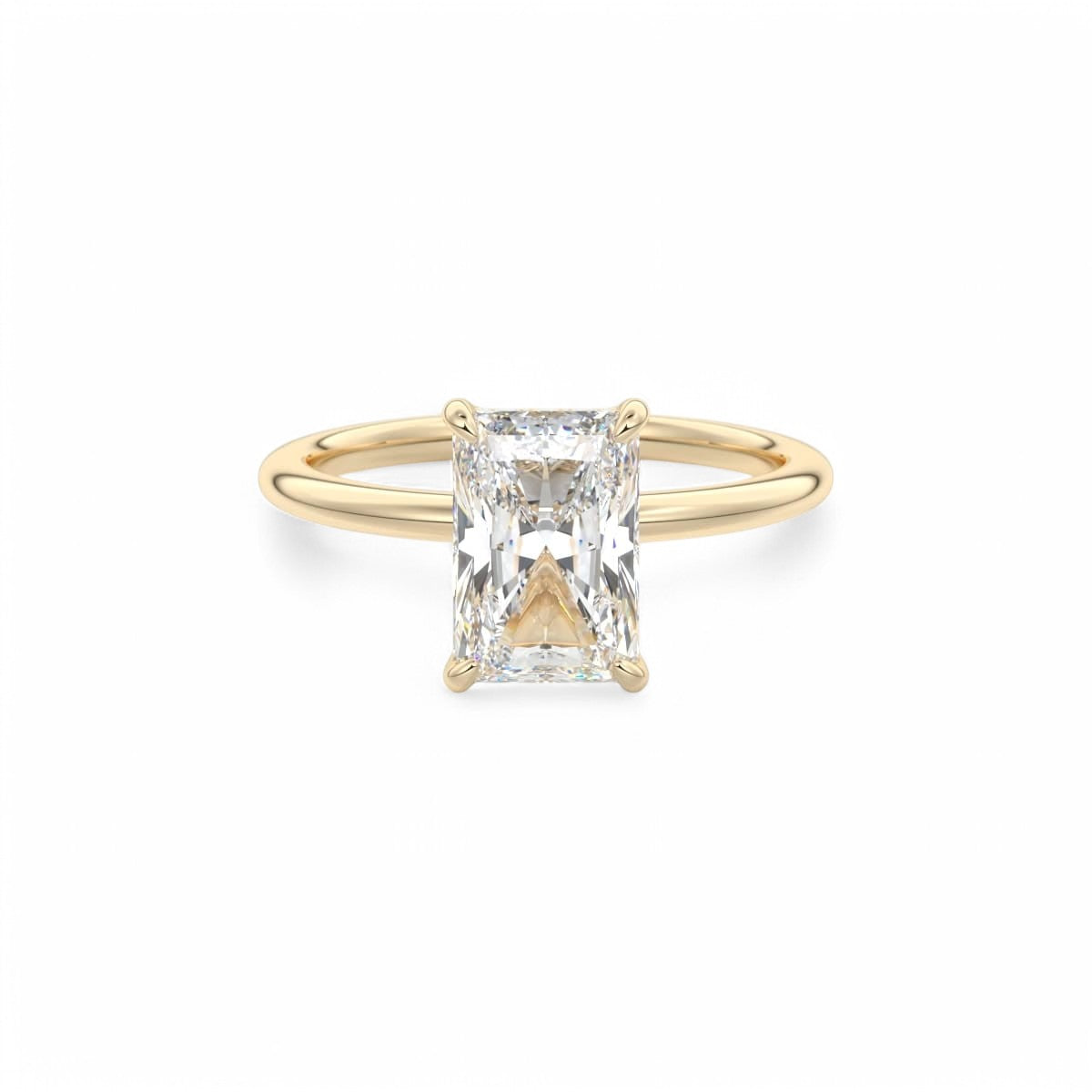 2CT Radiant Cut Lab Grown Diamond Hidden Halo Solitaire Engagement Ring