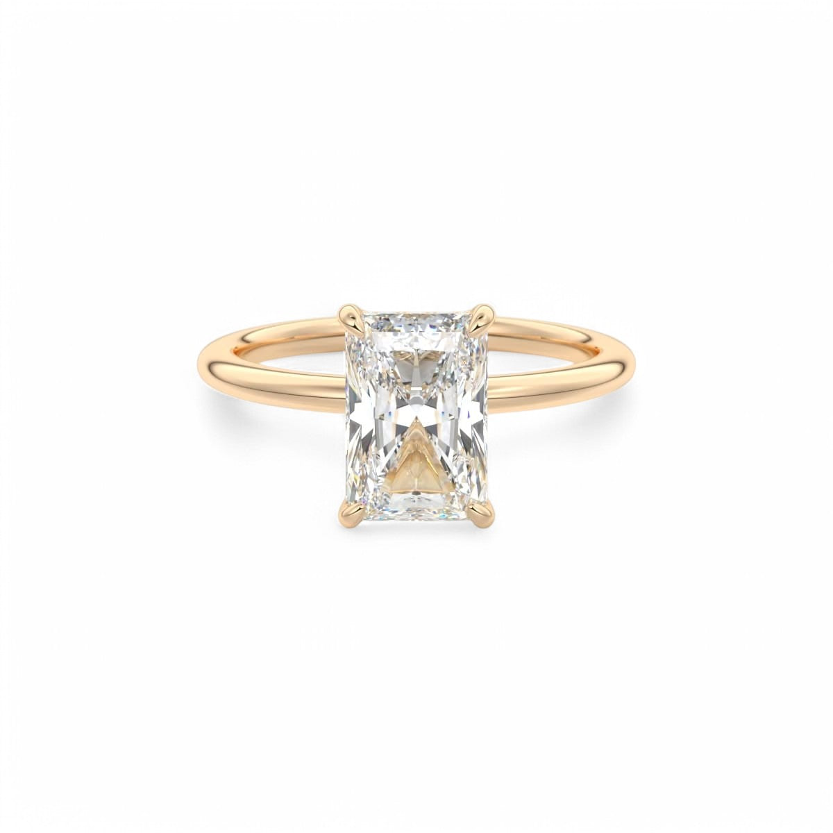 2CT Radiant Cut Lab Grown Diamond Hidden Halo Solitaire Engagement Ring