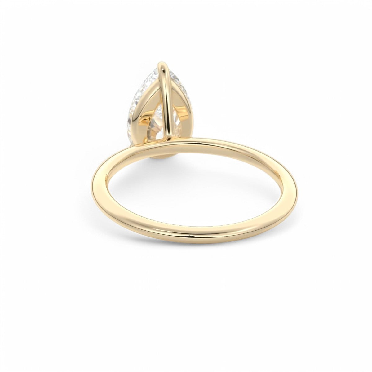 F/VS1 1.50 Ct Pear cut Solitaire Lab Grown Diamond Engagement Ring 14k Yellow Gold