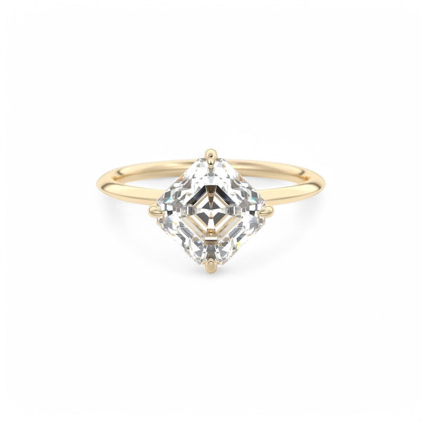 2.00Ct Asscher Cut Lab Grown Diamond Engagement Ring in 14k Yellow Gold