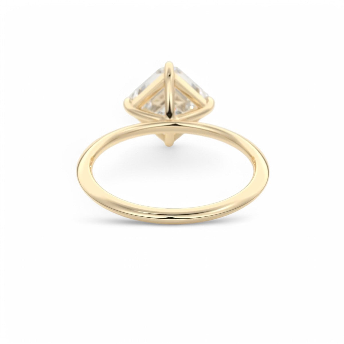 2.00Ct Asscher Cut Lab Grown Diamond Engagement Ring in 14k Yellow Gold