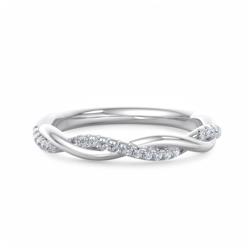 1/8ct Twisted Lab grown diamond Wedding band