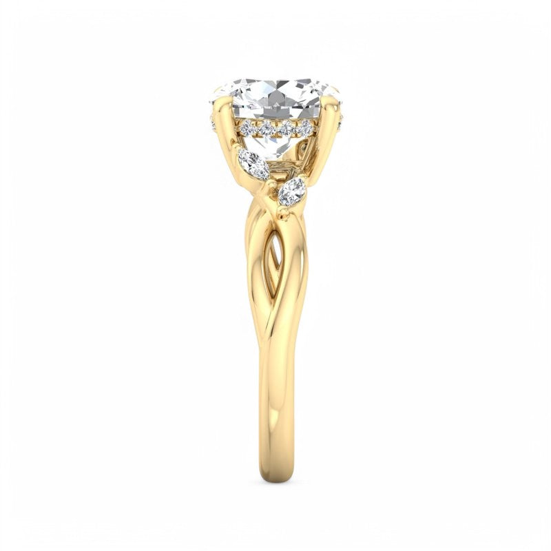 Nature Inspired 1.50 Carat Round Cut Lab Grown Diamond Engagement Ring