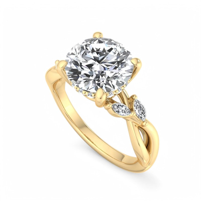 Nature Inspired 1.50 Carat Round Cut Lab Grown Diamond Engagement Ring