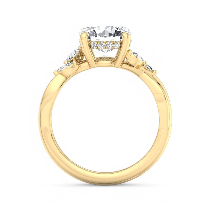 Nature Inspired 1.50 Carat Round Cut Lab Grown Diamond Engagement Ring