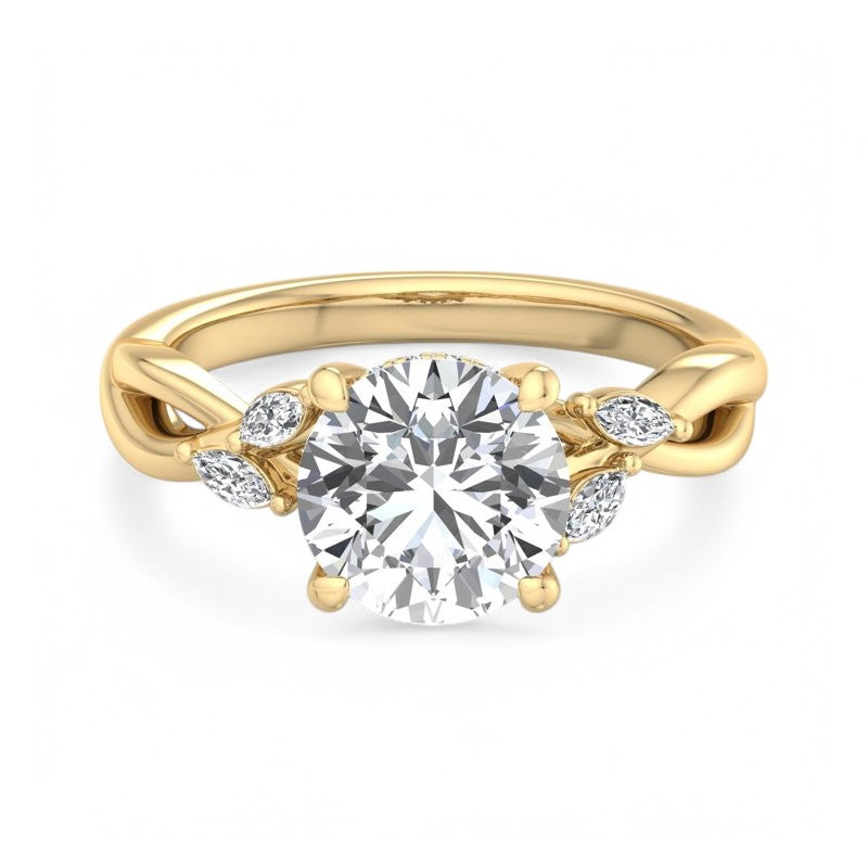 Nature Inspired 1.50 Carat Round Cut Lab Grown Diamond Engagement Ring