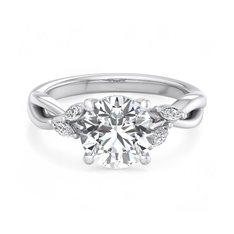 Nature Inspired 1.50 Carat Round Cut Lab Grown Diamond Engagement Ring
