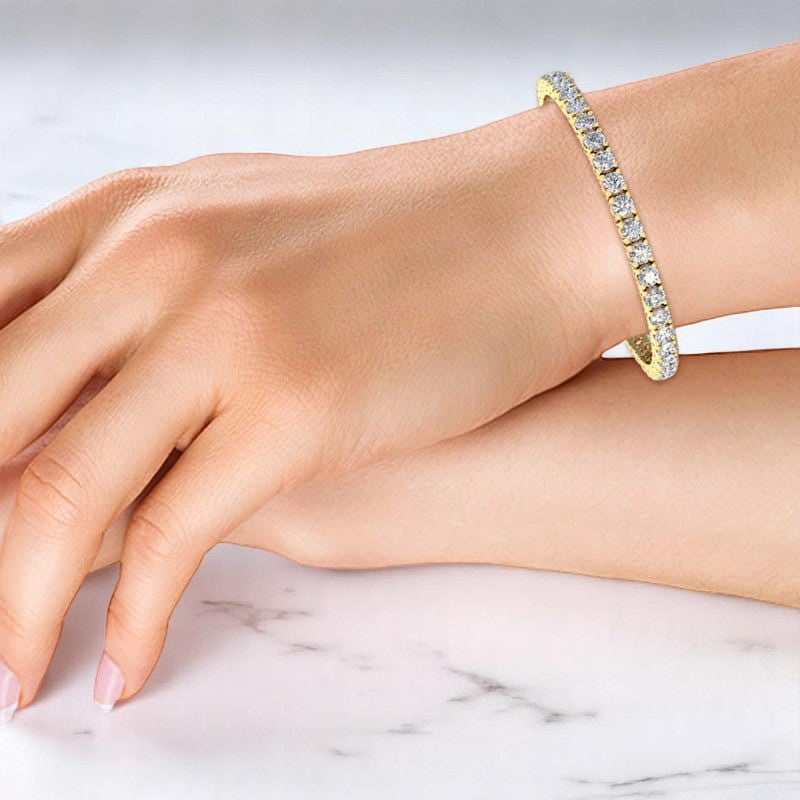 10.00 Ct Lab Grown Diamond Tennis Bracelet,14K Gold,Luxury Jewelry Gift for Women
