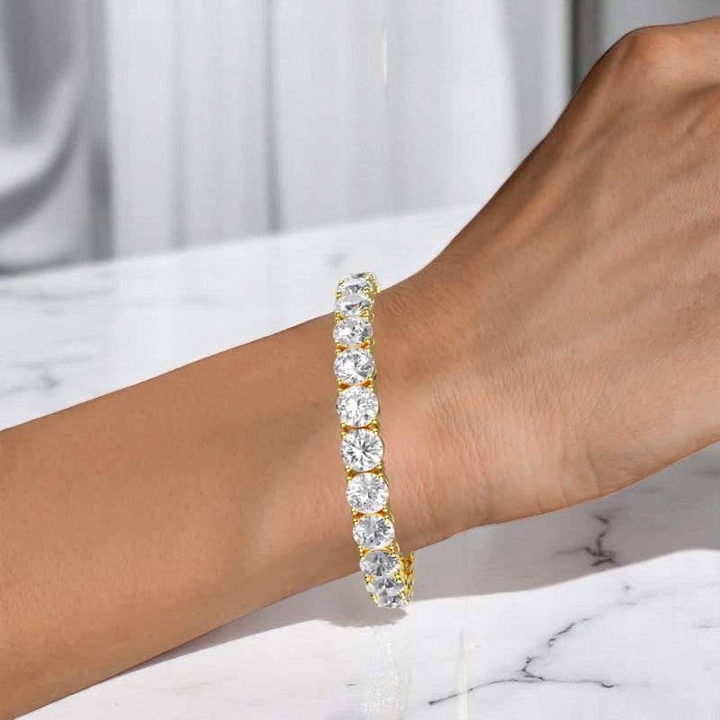 21.00ct Round Cut Classic Lab Grown Diamond Tennis Bracelet, 14K Gold , Ethical Fine Jewelry