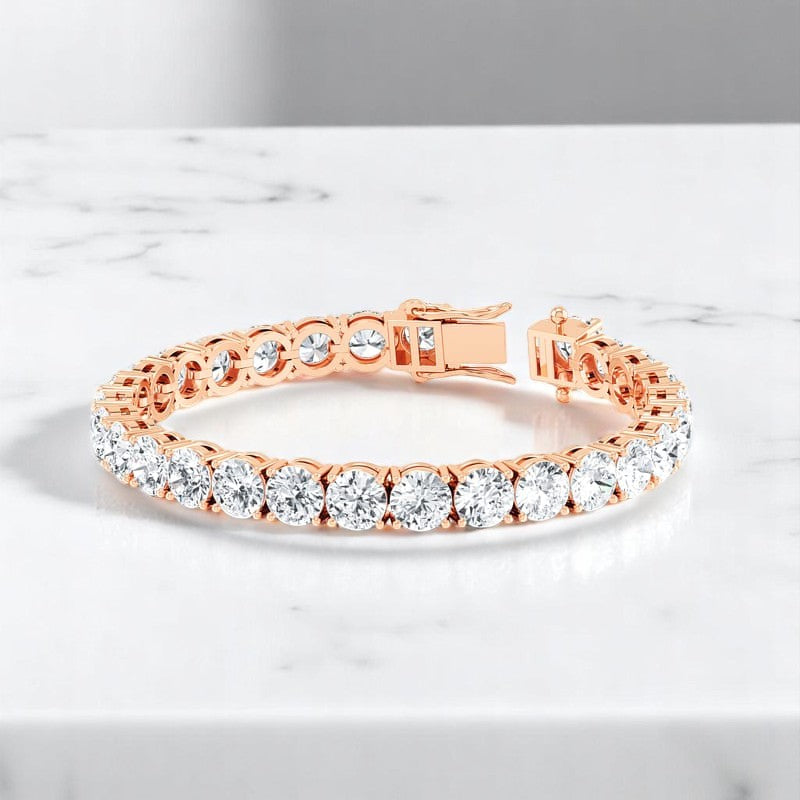 26.0ct Round cut Luxury Lab Grown Diamond Tennis Bracelet 14K Solid Gold, Elegant Jewelry for Her