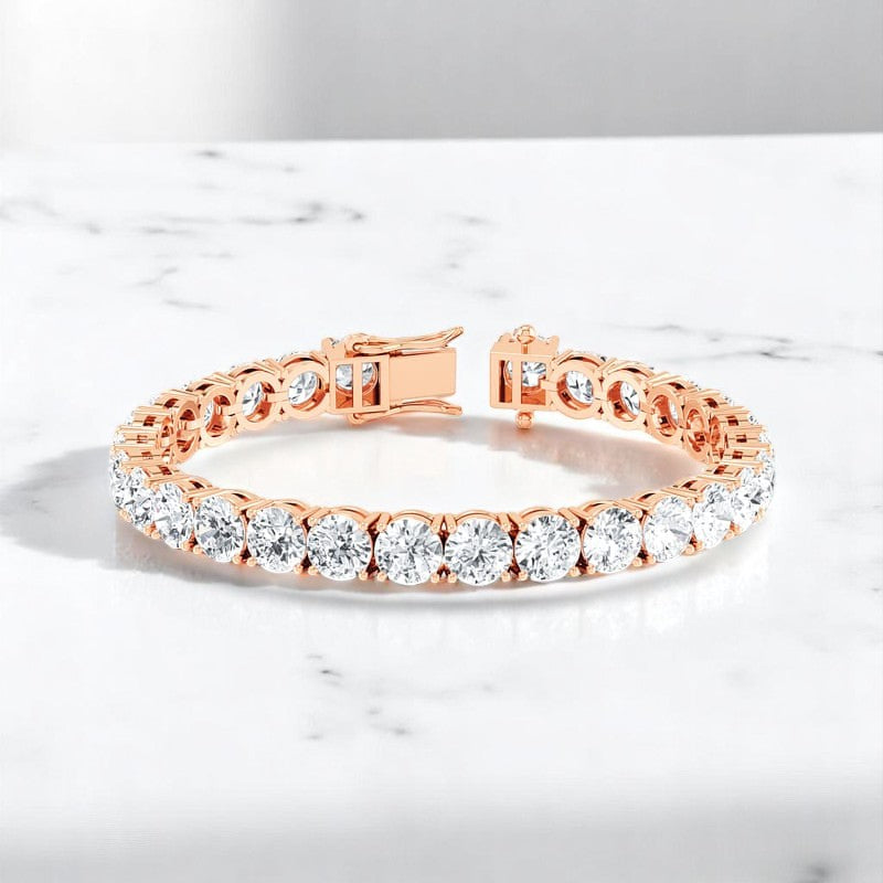 26.0ct Round cut Luxury Lab Grown Diamond Tennis Bracelet 14K Solid Gold, Elegant Jewelry for Her