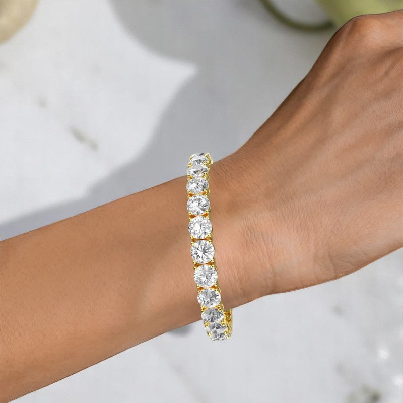 26.0ct Round cut Luxury Lab Grown Diamond Tennis Bracelet 14K Solid Gold, Elegant Jewelry for Her