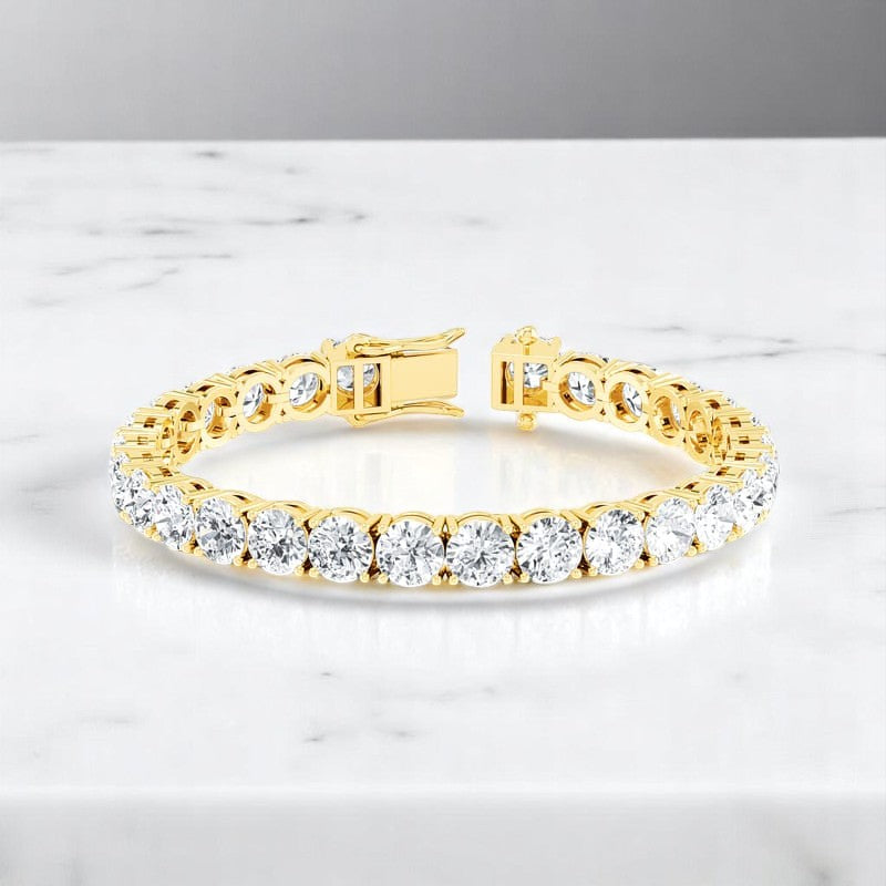 26.0ct Round cut Luxury Lab Grown Diamond Tennis Bracelet 14K Solid Gold, Elegant Jewelry for Her
