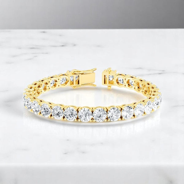 26.0ct Round cut Luxury Lab Grown Diamond Tennis Bracelet 14K Solid Gold, Elegant Jewelry for Her