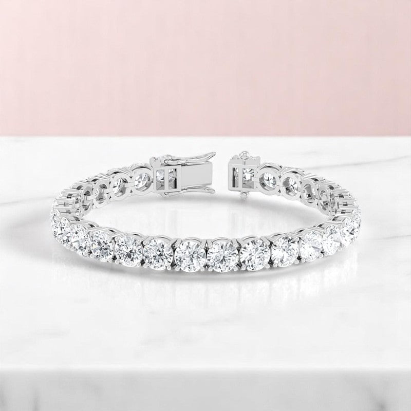 26.0ct Round cut Luxury Lab Grown Diamond Tennis Bracelet 14K Solid Gold, Elegant Jewelry for Her