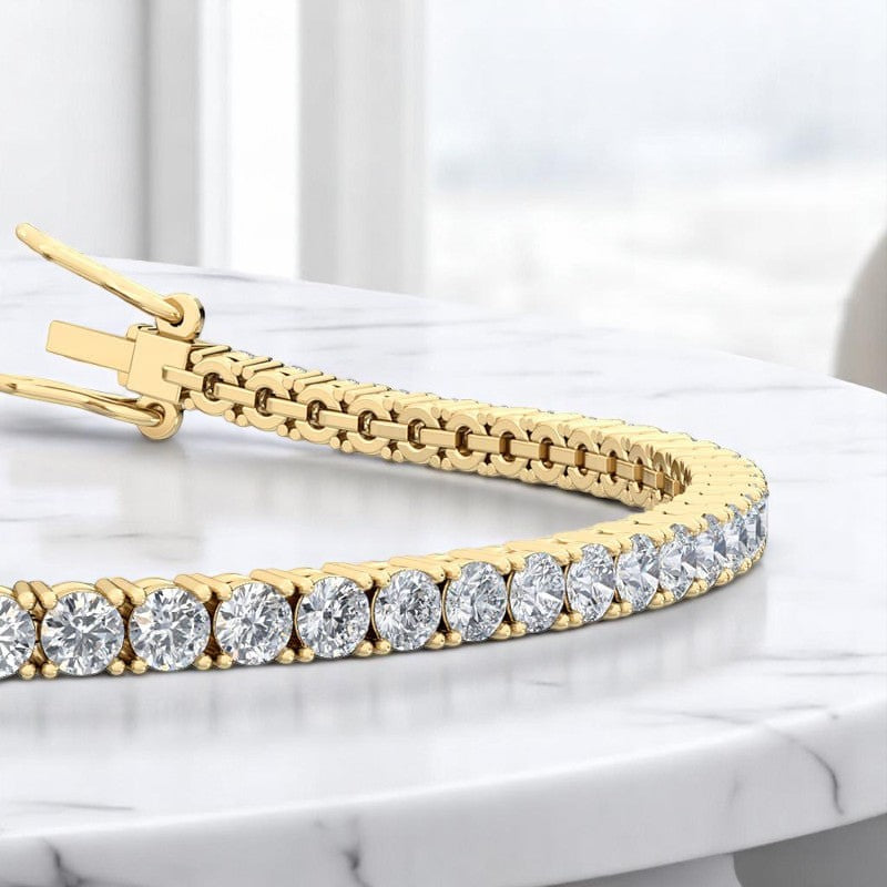 3.00 ct Round Brilliant Lab Grown Diamond Tennis Bracelet, 14K Gold, Ethical Luxury Jewelry