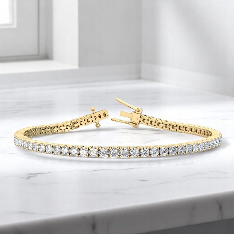 3.00 ct Round Brilliant Lab Grown Diamond Tennis Bracelet, 14K Gold, Ethical Luxury Jewelry
