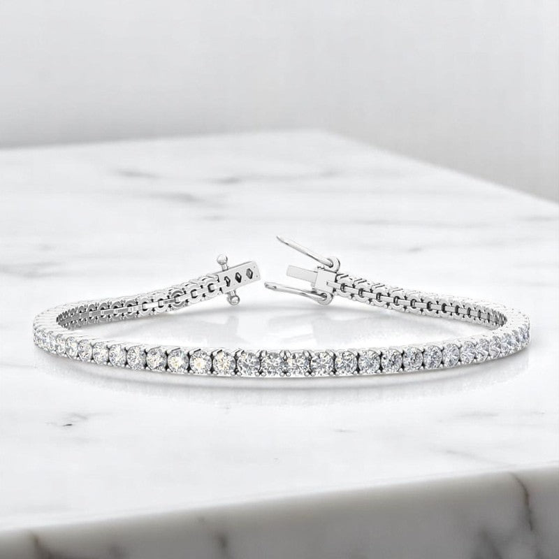 3.00 ct Round Brilliant Lab Grown Diamond Tennis Bracelet, 14K Gold, Ethical Luxury Jewelry