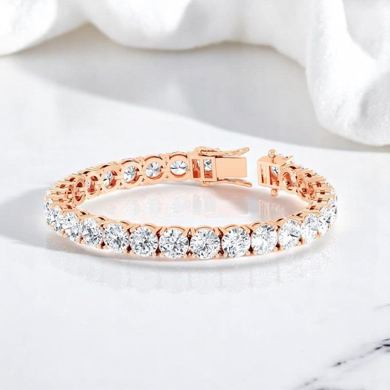 26.00ct Lab Grown Diamond Tennis Bracelet, 14K Gold, Anniversary Gift
