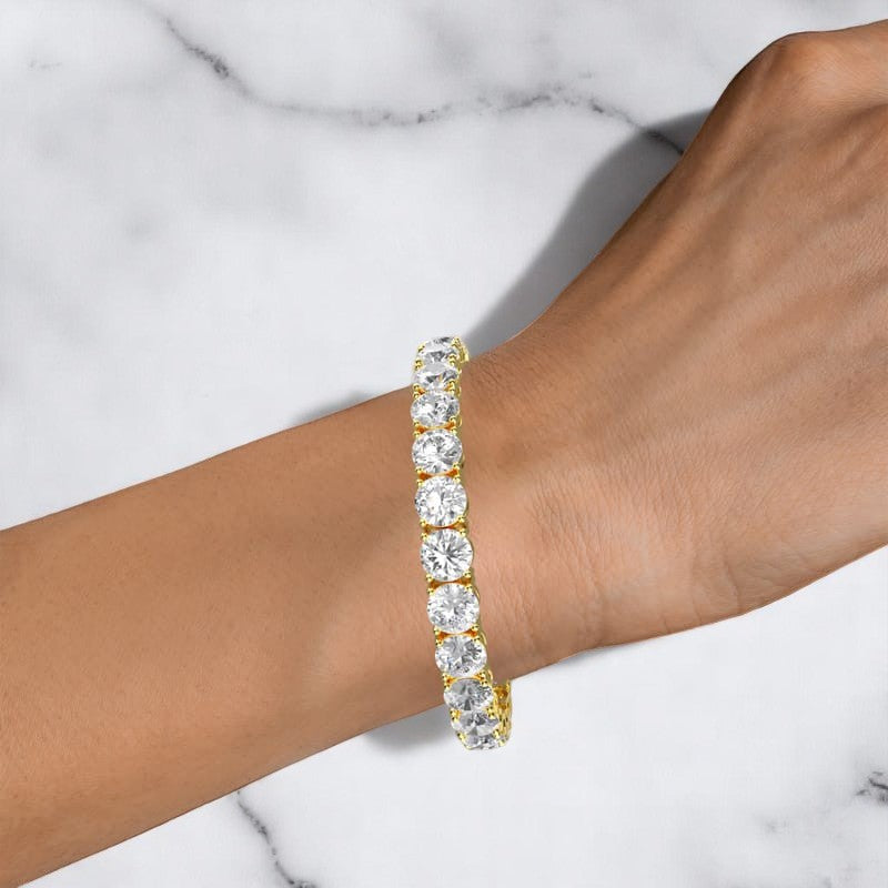 26.00ct Lab Grown Diamond Tennis Bracelet, 14K Gold, Anniversary Gift