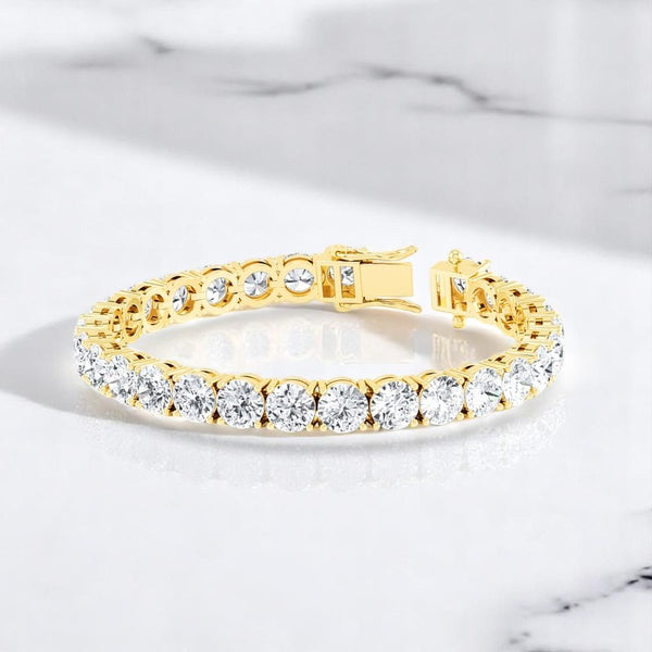 26.00ct Lab Grown Diamond Tennis Bracelet, 14K Gold, Anniversary Gift