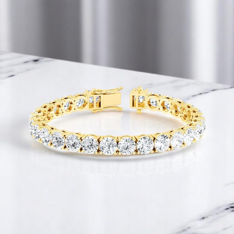 26.00ct Lab Grown Diamond Tennis Bracelet, 14K Gold, Anniversary Gift