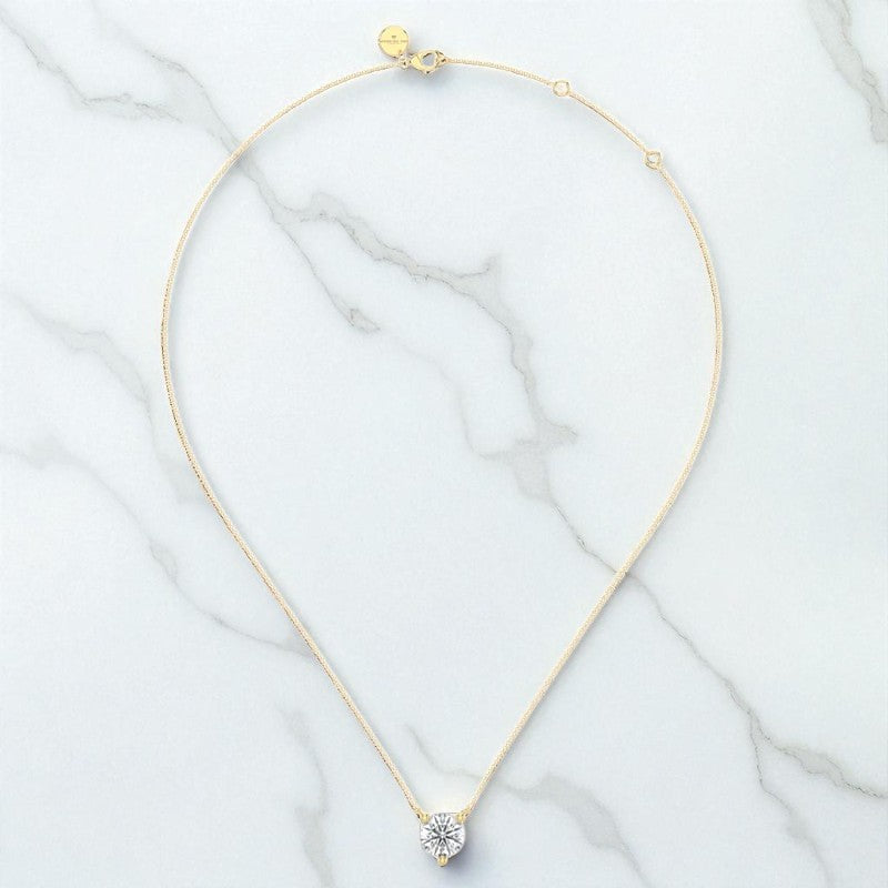 1/2 ct Round Cut Lab Grown Diamond Solitaire Necklace,Minimalist Style