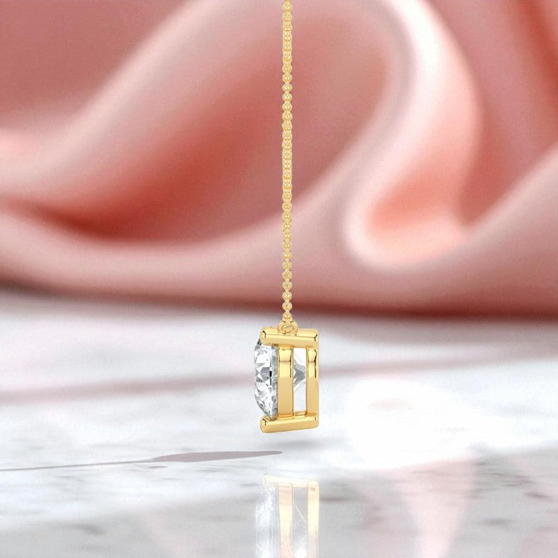 1/2 ct Round Cut Lab Grown Diamond Solitaire Necklace,Minimalist Style