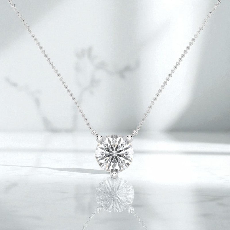 1/2 ct Round Cut Lab Grown Diamond Solitaire Necklace,Minimalist Style