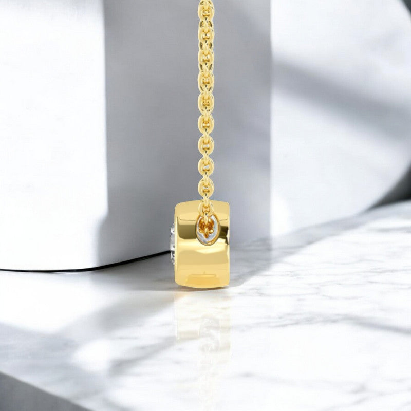 3.00 ct Dainty Round Cut Lab Grown Diamond Solitaire Bezel Set Pendant Necklace