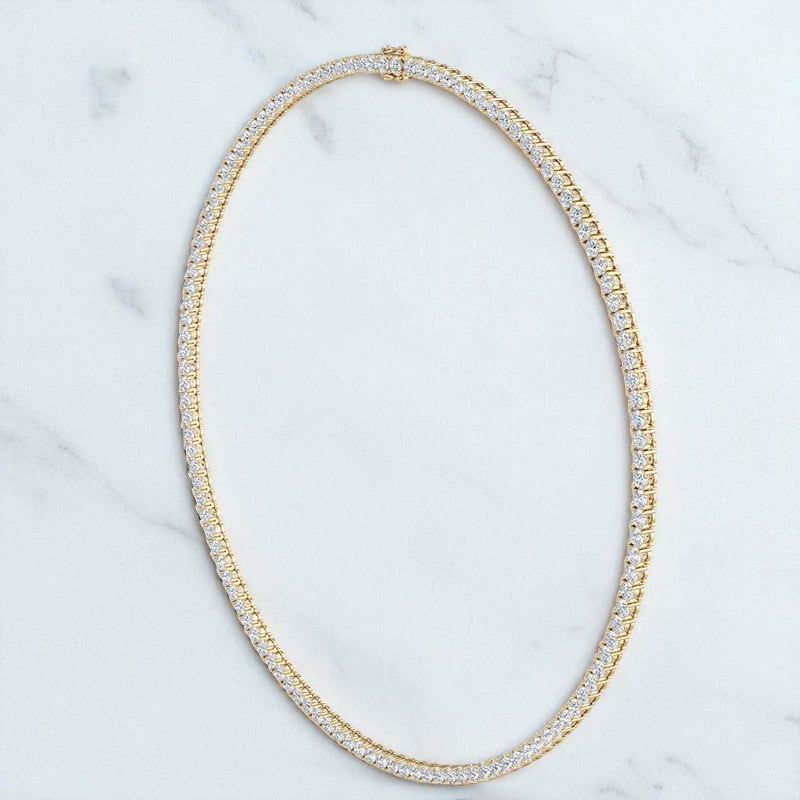 15.50 ct Round Brilliant Cut Lab Grown Diamond Tennis Necklace, 20 inch