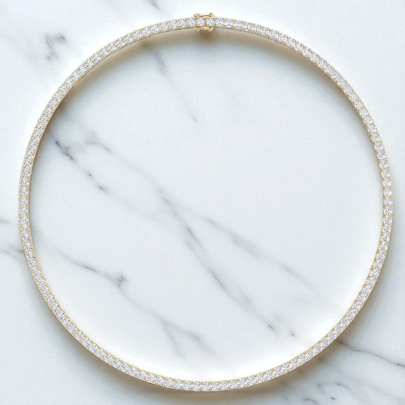 15.50 ct Round Brilliant Cut Lab Grown Diamond Tennis Necklace, 20 inch