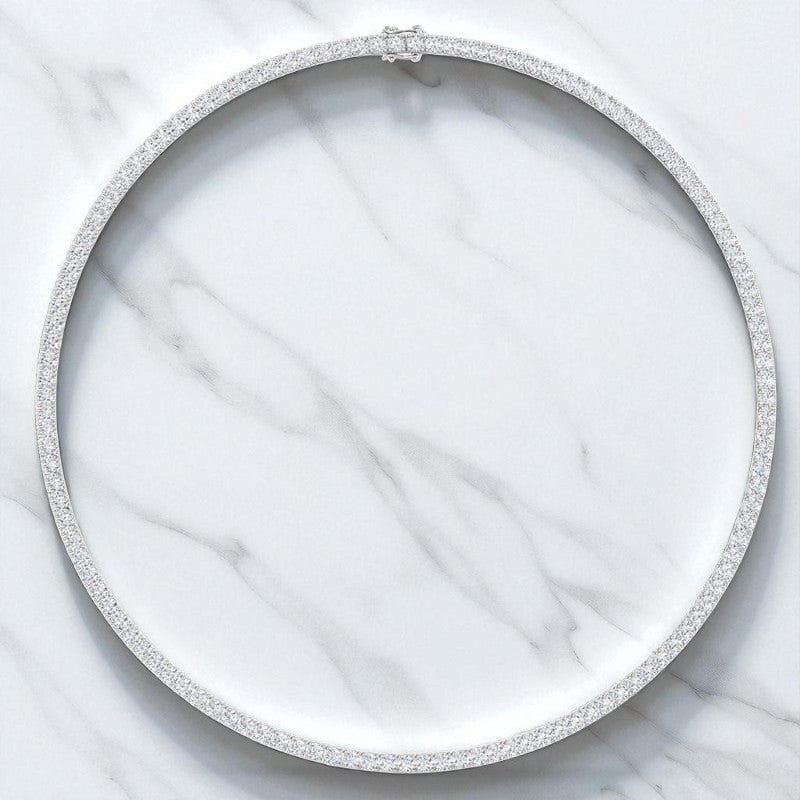 15.50 ct Round Brilliant Cut Lab Grown Diamond Tennis Necklace, 20 inch