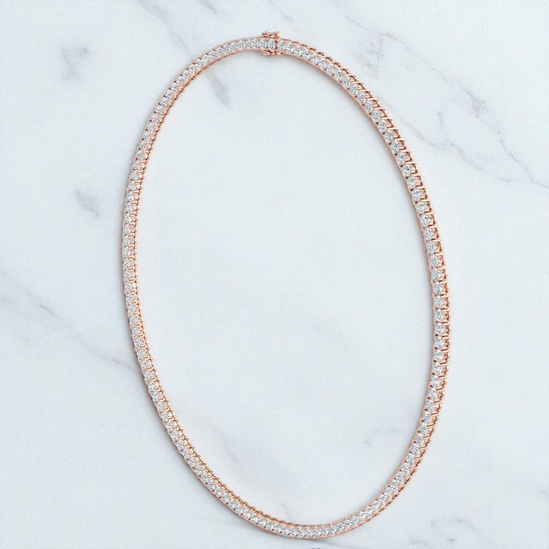 15.50 ct Round Brilliant Cut Lab Grown Diamond Tennis Necklace, 20 inch