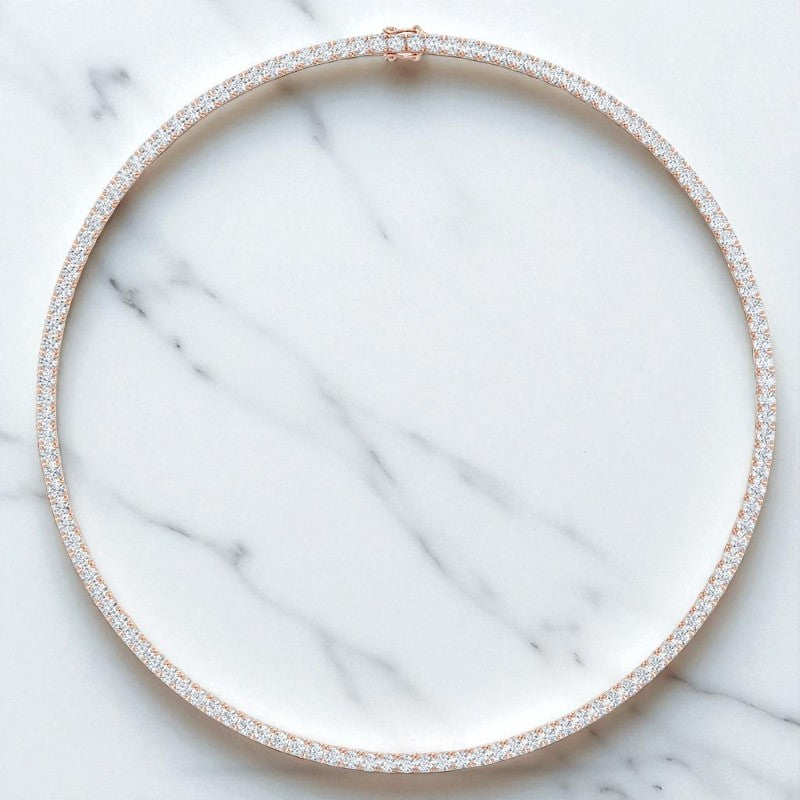 15.50 ct Round Brilliant Cut Lab Grown Diamond Tennis Necklace, 20 inch