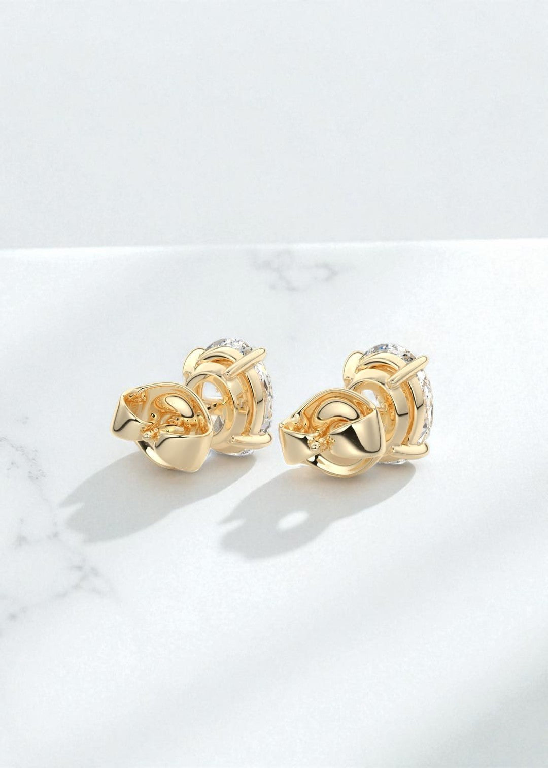 4.00 Carat Oval Cut Moissanite Stud Earrings , Classic Solitaire Earrings