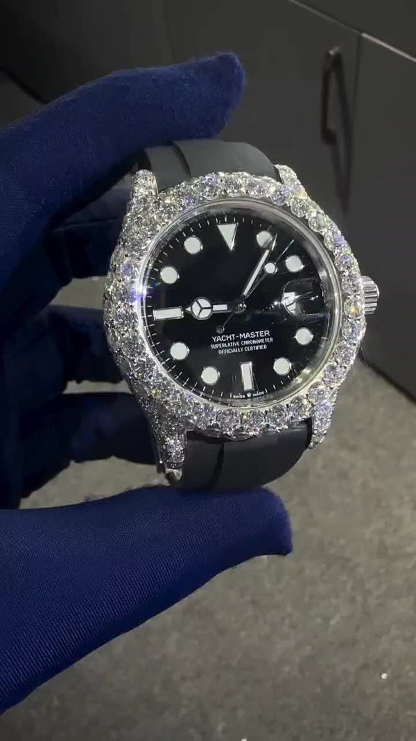R Moissanite Diamond Watch | Moissanite watch | Custom Made diamond watch |   W 184