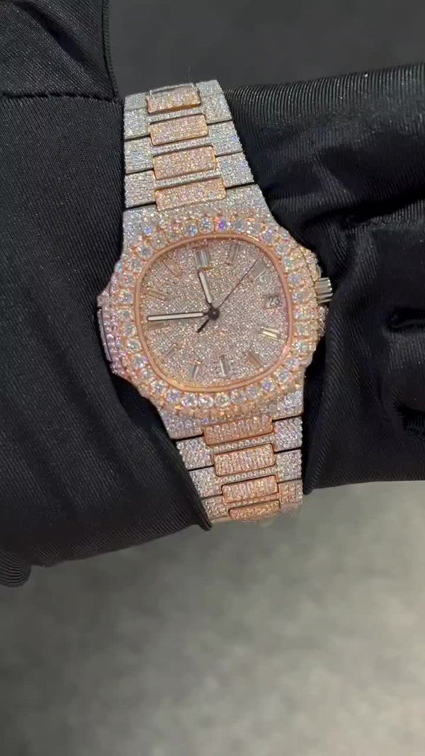 P Moissanite Diamond Watch | Moissanite watch | Custom Made diamond watch | W 185