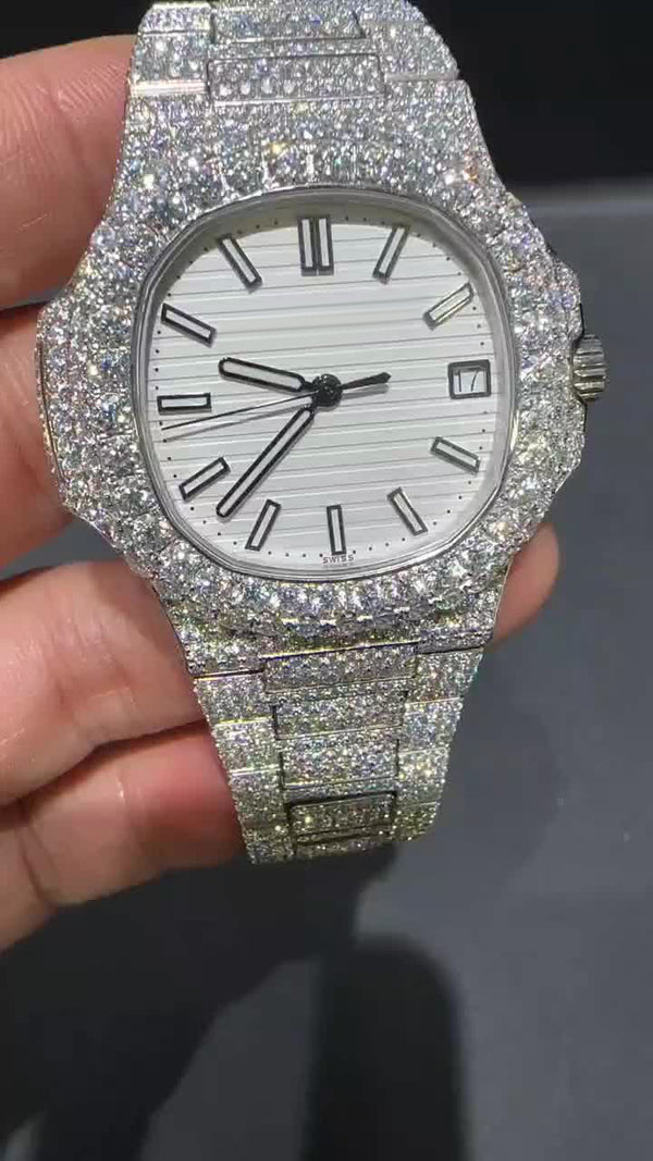 P Moissanite Diamond Watch | Moissanite watch | Custom Made diamond watch |  W 188