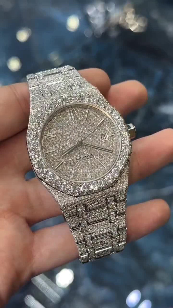 A Moissanite Diamond Watch | Moissanite watch | Custom Made diamond watch |  W 190