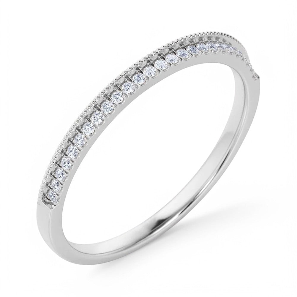 VS/G 0.300Ct Moissanite Eternity Ring Womens Wedding Band 14k White Gold