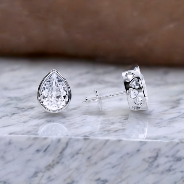 2.00ct Pear Shaped Lab Grown Diamond Stud Earrings