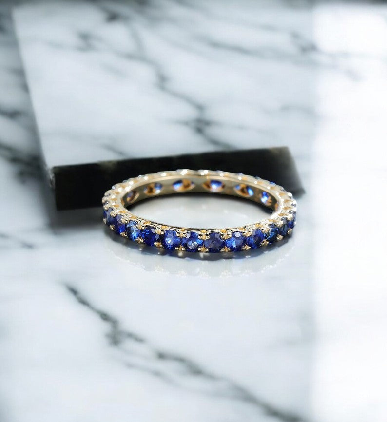 1.200 ct Full eternity Sapphire wedding band