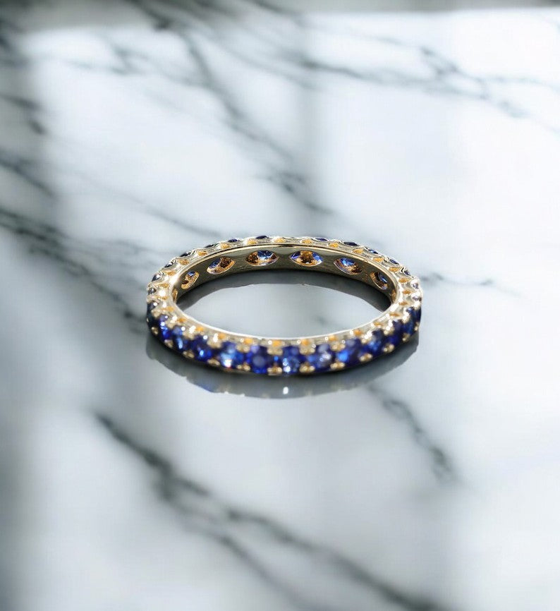 1.200 ct Full eternity Sapphire wedding band