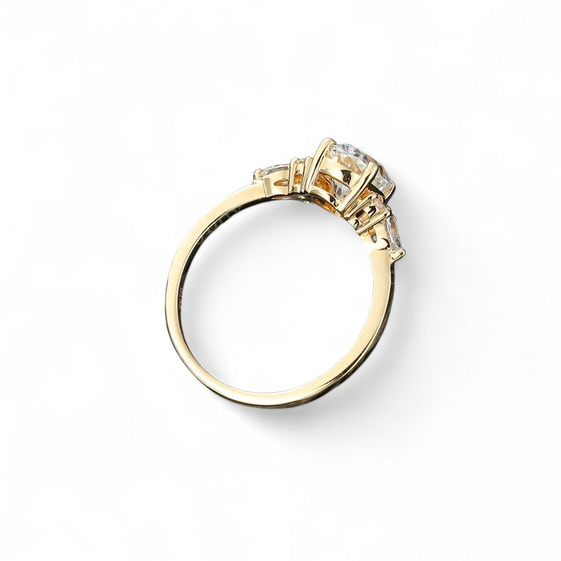 1.490ct Oval Moissanite Engagement Ring 14K Solid Gold